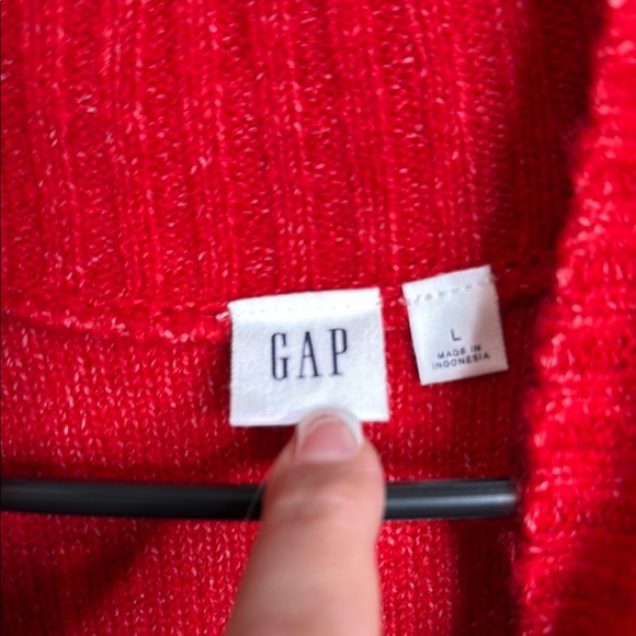 NWT GAP Red Cowl mock turtle Neck Sweater Cozy Soft Knit Size L - Picture 4 of 7